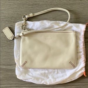 Coach wristlet. White leather.
